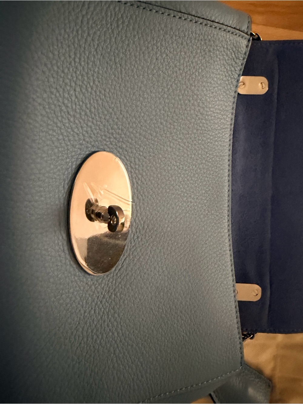 Mulberry Blue Leather Lily Shoulder Bag - Picture 4 of 6